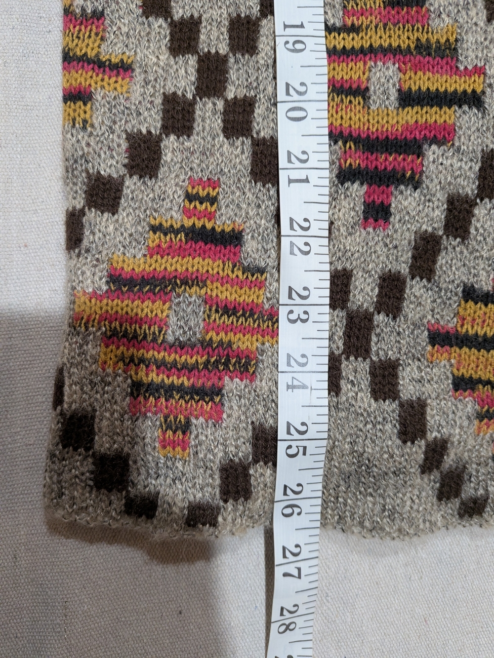 Draped Open Front Geometric Artsy Eclectic Cardigan - Picture 9 of 11